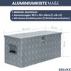 Aluminiumbox mit Deckel - Abschließbar | Alubox Deichselbox Alu Anhängerbox Werkzeugkiste Metall Transportbox Metallkiste, 90,5x35x40cm Silber Bild 3