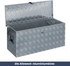 Aluminiumbox mit Deckel - Abschließbar | Alubox Deichselbox Alu Anhängerbox Werkzeugkiste Metall Transportbox Metallkiste, 90,5x35x40cm Silber Bild 2