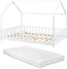 Hausbett Hesel, Kinderbett, Lattenrost und Matratze, Weiß, 140x200 cm Bild 2