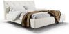 KAWOLA Bett ANNY Polsterbett Kopfteil niedrig Leder weiß 160x200cm Bild 3