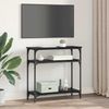 Konsolentisch, Beistelltisch, Konsole mit Regal Schwarz Eichen-Optik 75 x 29 x 75 cm Bild 4
