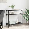 Konsolentisch, Beistelltisch, Konsole mit Regal Schwarz Eichen-Optik 75 x 29 x 75 cm Bild 2