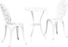 vidaXL Garten Bistro Set 3 pcs Weiß Aluminium 42002388 Bild 2