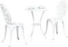 vidaXL Garten Bistro Set 3 pcs Weiß Aluminium 42002388 Bild 3