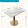 Esstisch 80 x 60 cm für 2 Personen, MDF in weißer Marmor-Optik mit schwarzem Metallgestell Bild 5
