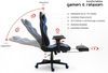 Gaming Stuhl mit Fußstütze und ergonomsichen 4D-Armlehnen gaming chair in ergonomischer Sportsitz Optik Gamer Stuhl mit verstellbaren Rückenstützkissen Bürostuhl Schwarz/Blau Bild 5