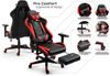 Gaming Stuhl mit Fußstütze und ergonomsichen 4D-Armlehnen gaming chair in ergonomischer Sportsitz Optik Gamer Stuhl mit verstellbaren Rückenstützkissen Bürostuhl Schwarz/Blau Bild 4