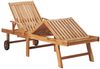 Sonnenliege, Gartenliege mit Auflage Hellgrün Massivholz Teak Bild 3