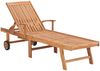 Sonnenliege, Gartenliege mit Auflage Hellgrün Massivholz Teak Bild 2