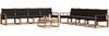 vidaXL Outdoor-Sofagarnitur mit Kissen 9 pcs Natürlich und Schwarz 3369319 Bild 3