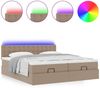 vidaXL Ottoman-Bett mit Matratzen LEDs Cappuccino 180x200cm Kunstleder 3312809 Bild 5