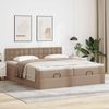 vidaXL Ottoman-Bett mit Matratzen LEDs Cappuccino 180x200cm Kunstleder 3312809 Bild 4
