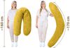 Amilian Stillkissen XXL 170 cm Schwangerschaftskissen Seitenschläferkissen U-Form, Set, mit Bezug, Cord-Optik, geräuscharm, Made in EU Bild 3