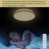 ZMH Deckenleuchte LED Deckenlampe Schlafzimmer - 38CM Rund Modern Stoff Wohnzimmerlampe Dimmbar mit Fernbedienung 38W Grau Schlafzimmerlampe mit Stoffschirm Flurlampe für Wohnzimmer Flur Bild 4