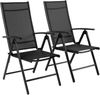 TLGREEN Gartenstuhl Hochlehner, 2er Set Balkonstuhl, Esszimmerstuhl, Campingstühle, klappbar, 7-Fach verstellbare, wetterfest, aus Aluminium, Bis 120kg Bild 5