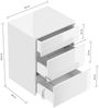 Design Nachttisch Lux M 50cm hängend, 3 Pushauszüge Grafit : Grafit Bild 5