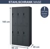 Umkleideschrank Spind IGOR - 6 Abteile, Etikettenhalter Lüftungsschlitze | Umkleidespind Schließfachschrank Garderobenspind, 185x90x45cm Anthrazit Bild 2