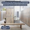Umkleideschrank Spind IGOR - 6 Abteile, Etikettenhalter Lüftungsschlitze | Umkleidespind Schließfachschrank Garderobenspind, 185x90x45cm Anthrazit Bild 3