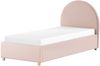 MOON Polsterbett 90 x 200 cm mit Bettkasten, inkl Lattenrost, Bezug trendiger Boucle Stoff in Rosa Bild 4