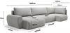 Wohnlandschaft Schlafsofa GALAN Stoff Poso Honiggelb Ottomane Rechts Bild 5