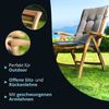 KHG Klappstuhl Garten aus Eukalyptusholz, Hochlehner mit Armlehnen aus massiven & rustikalen Echtholz, Gartenstuhl Holz Outdoor für Garten, Balkon & Terrasse, klappbar platzsparend wetterfest Bild 2