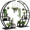 GarveeMore Blumenständer mit 4 haken,5-stufiges hohes Pflanzenständer,142 cm, 2-teiliges Set halbmondförmiges Pflanzenregal für Wohnzimmer Bild 5