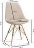 Esszimmerstuhl 2er Set Cara Cord Beige Goldbeine Skandinavisches Design Bild 4
