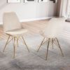 Esszimmerstuhl 2er Set Cara Cord Beige Goldbeine Skandinavisches Design Bild 2