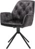 byLIVING Esszimmerstuhl 2er Set Sarina/Vintage-Samt anthrazit/Gestell Metall schwarz/Sitzschale 360° drehbar/Esszimmerstuhl/Armlehnstuhl/B 59,5, H 89, T 62 cm Bild 2