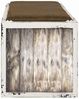 Bank Sitzbank Vintageoptik weiß gewischt Sitzfläche gepolstert Kunstleder vintage braun Bild 3