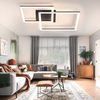 ZMH Deckenlampe LED Deckenleuchte Wohnzimmer - Wohnzimmerlampe Dimmbar Küchenlampe 54W Schwarz Schlafzimmerlampe Modern Design Quadraten Deckenbeleuchtung mit Fernbedienung für Schlafzimmer Küche Bild 5