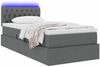 vidaXL Bett mit Stauraum und LED mit LED Dunkelgrau 90 x 190 cm Stoff 3371176 Bild 3