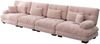 Ecksofa Chenille, 4-Sitzer mit modularem Design & Tiefensitz, 406x77x81 cm, Rosa Bild 5