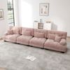 Ecksofa Chenille, 4-Sitzer mit modularem Design & Tiefensitz, 406x77x81 cm, Rosa Bild 3