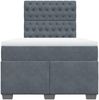 vidaXL Boxspringbett mit Matratze Dunkelgrau 120x200 cm Samt 3290889 Bild 4
