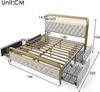 Merax Polsterbett Doppelbett mit aufladen USB Type C Ladefunktion APP-Control LED Bettgestell Metallbett 140×200 Bettrahmen und 4 Schubladen, Samt (Ohne Matratze) , Weiß Bild 4