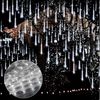 LMaxhome Lichterkette LED Weihnachtsdeko Meteorschauer Röhre Regenlichterkette Wasserdicht, 30/50CM Schlauch Außen Garten Party Weihnachtsbaum Icicle Lichterregen Bild 5