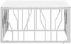 vidaXL Couchtisch Silbern 80x80x40 cm Edelstahl und Glas 350059 Bild 3