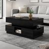 Couchtisch 90 x 48 x 42,5 cm in Schwarz, höhenverstellbar, mit Steckdose, LED und Stauraum Bild 3