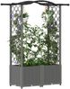 vidaXL Hochbeet mit Rankgitter und Dach Hellgrau 125 x 40 x 138 cm PP 42032578 Bild 3