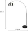 LED Bogenlampe Silber matt Marmorfuß Schwarz große Ausladung, Höhe 200cm Bild 4