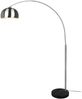 LED Bogenlampe Silber matt Marmorfuß Schwarz große Ausladung, Höhe 200cm Bild 2
