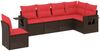 vidaXL 6-teiliges Gartensofa-Set mit Kissen, braun, Polyrattan 3220233 Bild 2