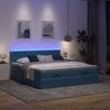 vidaXL Ottoman-Bett mit Matratzen & LEDs Dunkelblau 160x200 cm Samt 3312921 Bild 3