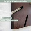 Wanduhr groß Holz SUN [HANDGEFERTIGT] - 29x29cm, Eiche Massiv, Geräuschlos | Wohnzimmeruhr Holz-Metalloptik Küchenuhr Dekouhr Bild 4