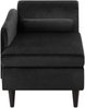 Chaiselongue Samtstoff schwarz rechtsseitig LUIRO Bild 4