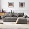 Ecksofa 218 x 156,5 x 86 cm mit Hocker – 3-4-Sitzer aus Chenille mit verstellbaren Armlehnen Bild 2