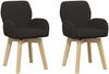 vidaXL Drehstuhl Esszimmer 2 pcs Bouclé Schwarz 54 x 58 x 87 cm 42034334 Bild 2