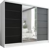 Schwebetürenschrank ARIVA 2 3-türig Schrank 200 cm (mit Spiegel) Farbe: Weiß , Schwarz , Graphit Bild 2