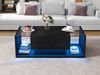 Couchtisch mit 1 Schublade & LED, Glasplatte, Hochglanz Schwarz, 100×50×31 cm Bild 5